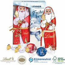Premium-Präsent mit Lindt Weihnachtsmann, Klimaneutral, FSC® (4-farbig) (Art.-Nr. CA660387)