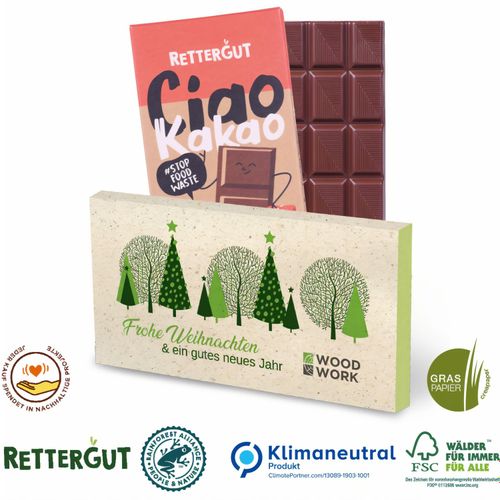 RETTERGUT Mixschokolade, 80 g, Klimaneutral, FSC® (Art.-Nr. CA675774) - 100 % Genuss, 100 % gerettet, fair...