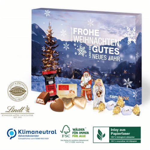 Adventskalender Lindt Premium-Selection, Klimaneutral, FSC®, Inlay aus Papierfaser (Art.-Nr. CA696306) - Ein unvergessliches Weihnachtspräsent...