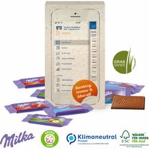 Milka Schokotäfelchen in Präsentbox auf Graspapier, Klimaneutral, FSC® (4-farbig) (Art.-Nr. CA714845)