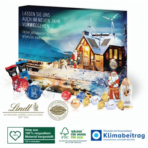 Adventskalender Lindt Premium-Selection, Inlay aus 100% recyceltem Material (Art.-Nr. CA738248) - Ein unvergessliches Weihnachtspräsent...