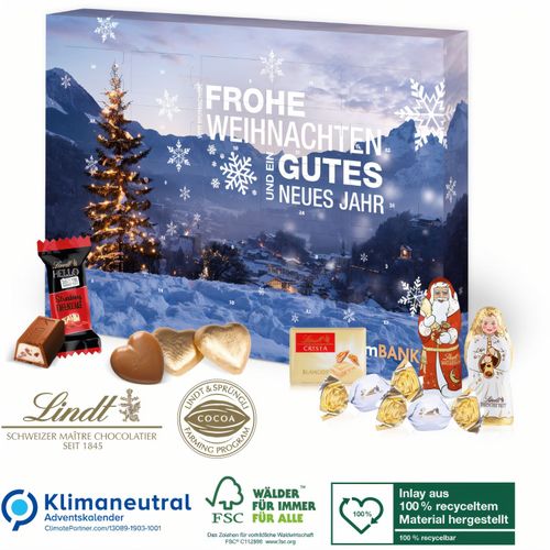 Adventskalender Lindt Premium-Selection, Klimaneutral, FSC®, Inlay aus 100% recyceltem Material (Art.-Nr. CA801154) - Ein unvergessliches Weihnachtspräsent...
