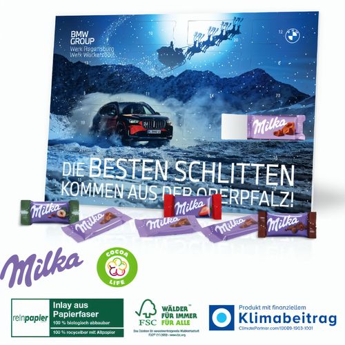 Tisch-Adventskalender Organic mit Milka Schokolade Mix (Art.-Nr. CA857355) - Beliebter und nachhaltiger Klassiker!...