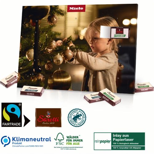 Tisch-Adventskalender mit Fairtrade-Kakao Organic, Klimaneutral, FSC® (Art.-Nr. CA867773) - Unser Nachhaltigkeits-Champion! Leckere...