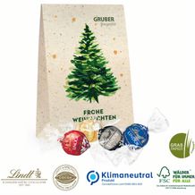 Graspapier Geschenktüte mit Lindt Lindor Pralines, Klimaneutral, FSC® (4-farbig) (Art.-Nr. CA919716)