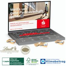 Adventskalender Laptop Lindt Organic mit Lindt Schokotäfelchen (4-farbig) (Art.-Nr. CA957771)