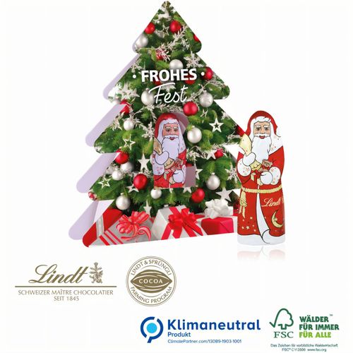 Weihnachtsbaum mit Nikolaus, Klimaneutral, FSC® (Art.-Nr. CA958774) - Klein, süß, werbestark! Ho, ho, ho......