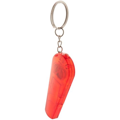 Schlüsselanhänger mit Pfeife Coach (Art.-Nr. CA077735) - Transparente Pfeife aus Kunststoff mit...