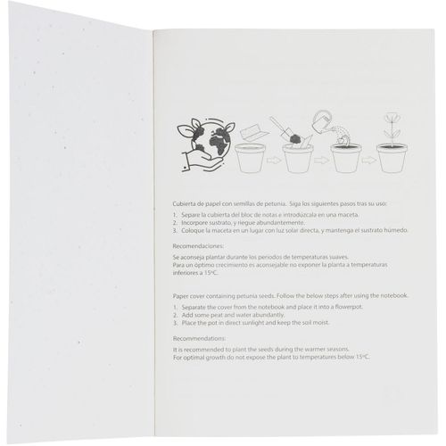 Saatpapier-Notizbuch Funtil (Art.-Nr. CA103065) - A5 Notizbuch mit Samenpapier-Umschlag...