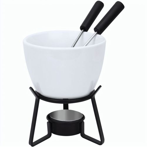 Fontue-Set Helvet (Art.-Nr. CA134230) - Fondue-Set aus Keramik mit Metallgestell...