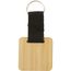 Bambus-Schlüsselanhänger, Quadrat Stropp (natur, schwarz) (Art.-Nr. CA139754)