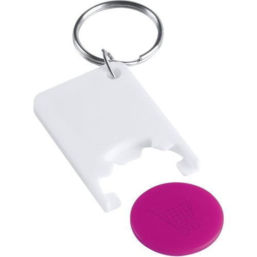 Schlüsselanhänger mit Einkaufswagenchip Zabax (Art.-Nr. CA142261) - Schlüsselanhänger mit farbigem Einkauf...