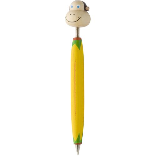Kugelschreiber Affe Zoom (Art.-Nr. CA150716) - Holz-Kugelschreiber mit farbigem Schaft...