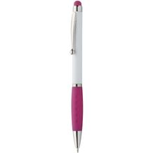 Touchpen mit Kugelschreiber  Sagurwhite (pink, weiß) (Art.-Nr. CA161320)