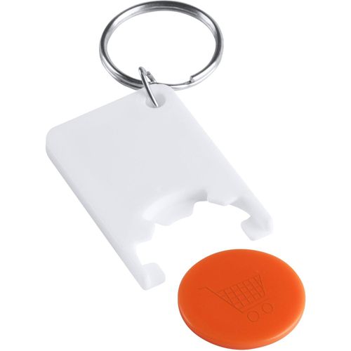 Schlüsselanhänger mit Einkaufswagenchip Zabax (Art.-Nr. CA169883) - Schlüsselanhänger mit farbigem Einkauf...