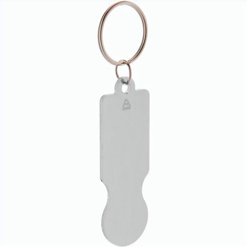 Schlüsselanhänger mit Einkaufswagenlöser RaluCart (Art.-Nr. CA207166) - Schlüsselanhänger aus recyceltem Alumi...