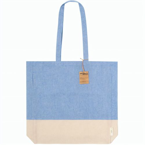 Baumwolltasche Kauna (Art.-Nr. CA212061) - Zweifarbige Einkaufstasche mit Seitenfal...