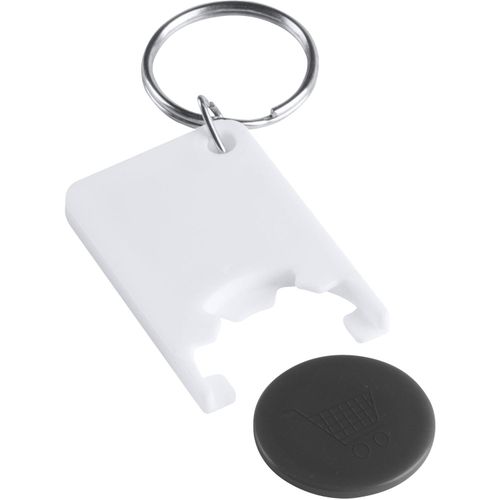 Schlüsselanhänger mit Einkaufswagenchip Zabax (Art.-Nr. CA232512) - Schlüsselanhänger mit farbigem Einkauf...
