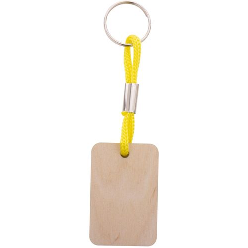 Individueller Schlüsselanhänger Woody Plus D (Art.-Nr. CA235666) - Rechteckiger Schlüsselanhänger aus Bir...