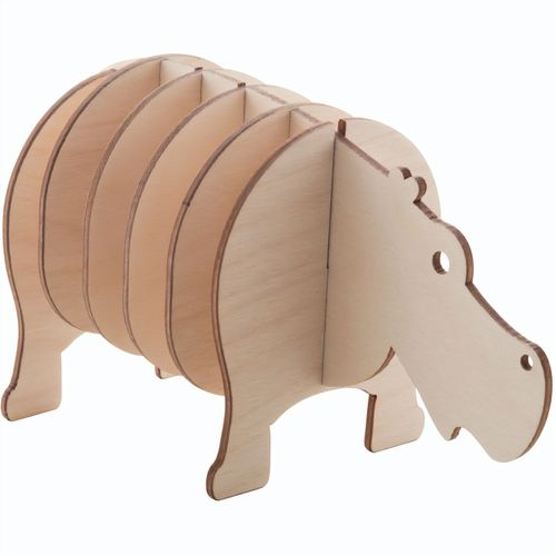 Untersetzer-Set, Hippo Noah (Art.-Nr. CA242001) - Holzuntersetzer-Set in Tierformen,...