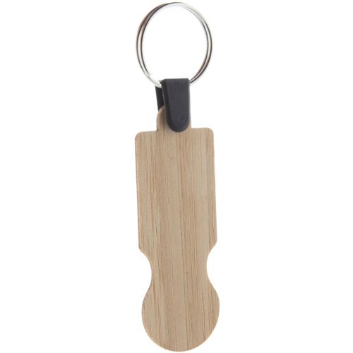 Einkaufswagen-Chip/Schlüsselanhänger aus Bambus BooCart (Art.-Nr. CA254364) - Einkaufswagen-Chip/Schlüsselanhäng...