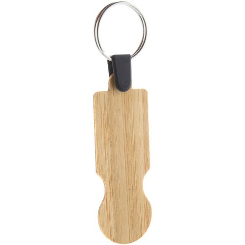 Einkaufswagen-Chip/Schlüsselanhänger aus Bambus BooCart (Art.-Nr. CA254364) - Einkaufswagen-Chip/Schlüsselanhäng...