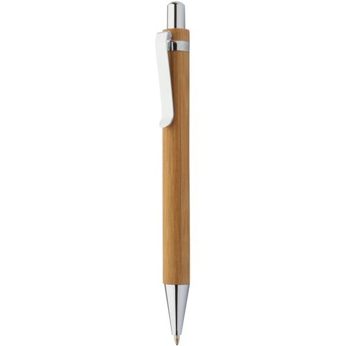 Kugelschreiber aus Bambusmaterial Bashania (Art.-Nr. CA298033) - Kugelschreiber aus Bambus mit Metall-Cli...