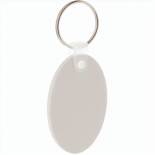 Schlüsselanhänger Foamy B (Art.-Nr. CA320791) - Ovaler Schlüsselanhänger aus PVC-Schau...