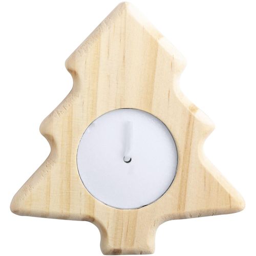 Kerze Deram (Art.-Nr. CA332751) - Teelichthalter aus Holz im Weihnachts-De...