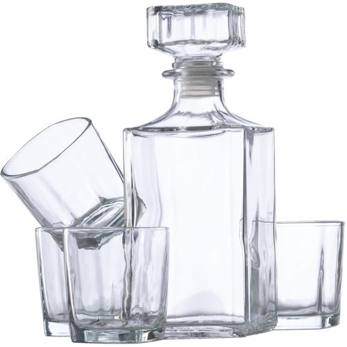 Whiskyset Rockwel (Art.-Nr. CA365127) - Whiskyset aus Glas mit Dekanterflasche...