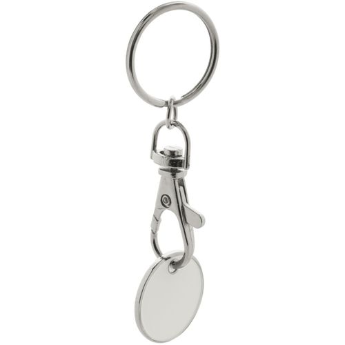 Schlüsselanhänger mit Einkaufswagen-Chip Euromarket (Art.-Nr. CA388496) - Metall-Schlüsselanhänger mit Einkaufsw...