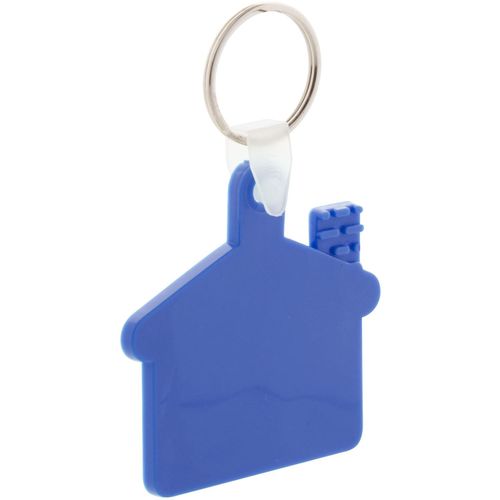 Schlüsselanhänger Cottage (Art.-Nr. CA393125) - Schlüsselanhänger in Hausform mit Meta...
