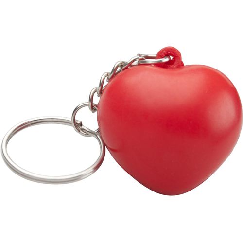 Antistressball mit Schlüsselanhänger Silene (Art.-Nr. CA393132) - Antistressball in einer Herzform mit...
