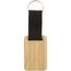 Bambus-Schlüsselanhänger, Rechteck Stropp (natur, schwarz) (Art.-Nr. CA402655)