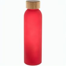 Glas-Trinkflasche Cloody (rot, natur) (Art.-Nr. CA406049)