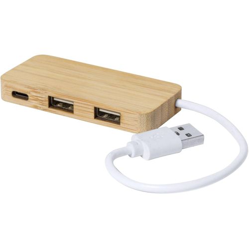USB Hub Norman (Art.-Nr. CA487555) - USB-Hub aus Bambus mit 2 USB und 1...
