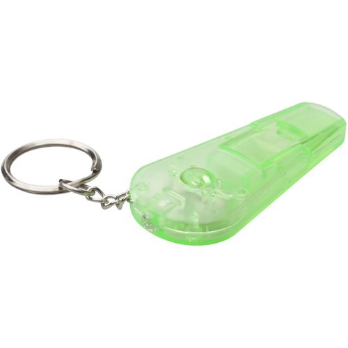 Schlüsselanhänger mit Pfeife Coach (Art.-Nr. CA493225) - Transparente Pfeife aus Kunststoff mit...