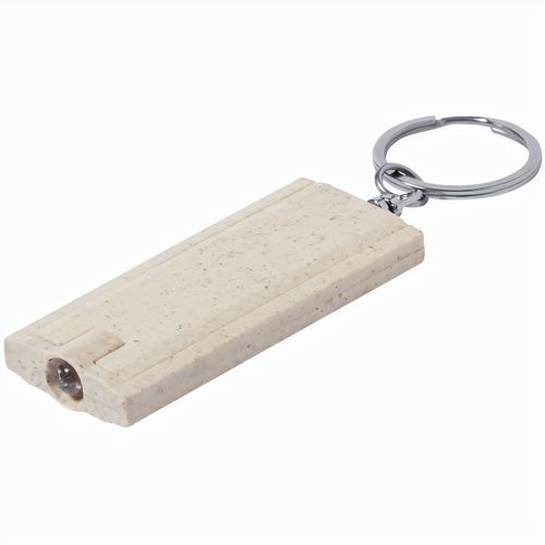 Schlüsselring mit Taschenlampe Tasex (Art.-Nr. CA498535) - Ecological wheat straw plastic keyring...