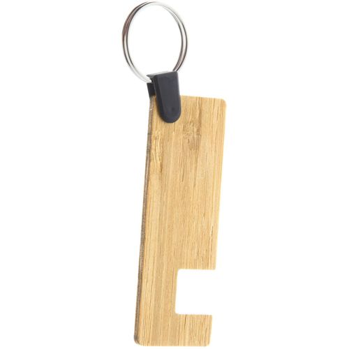 Handyhalter -Schlüsselanhänger Rufa (Art.-Nr. CA502894) - Handyhalter-Schlüsselanhänger aus Bamb...