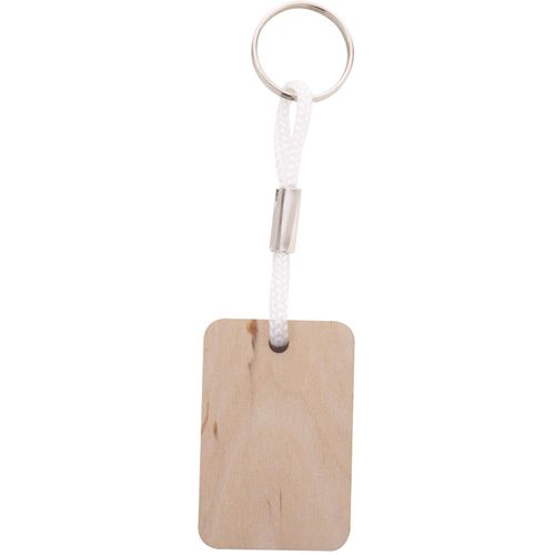 Individueller Schlüsselanhänger Woody Plus D (Art.-Nr. CA520243) - Rechteckiger Schlüsselanhänger aus Bir...