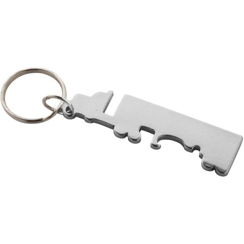 Flaschenöffner/Schlüsselanhänger Peterby (Art.-Nr. CA548508) - Aluminium-Schlüsselanhänger in LKW-For...