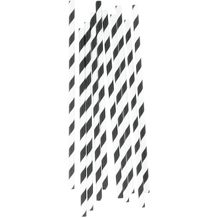 Trinkhalm-Set StriStraw (schwarz, weiß) (Art.-Nr. CA557794)