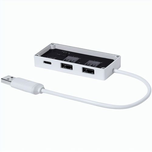 transparenter USB Hub Hevan (Art.-Nr. CA579697) - Transparenter USB-Hub aus Kunststoff...