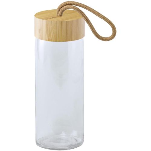 Trinkflasche Burdis (Art.-Nr. CA594220) - Trinkflasche aus Glas mit Bambusdeckel....