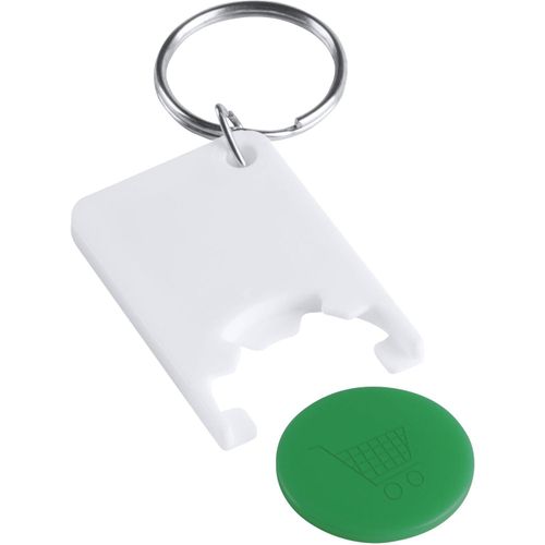 Schlüsselanhänger mit Einkaufswagenchip Zabax (Art.-Nr. CA612050) - Schlüsselanhänger mit farbigem Einkauf...