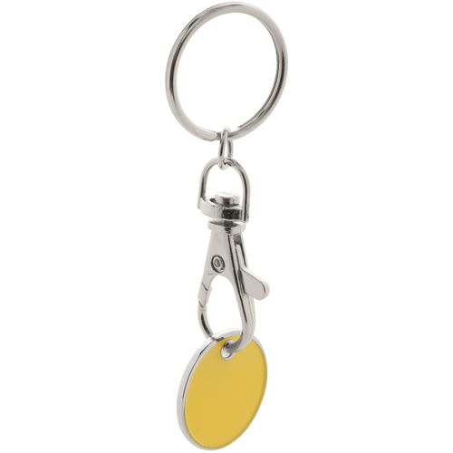 Schlüsselanhänger mit Einkaufswagen-Chip Euromarket (Art.-Nr. CA628422) - Metall-Schlüsselanhänger mit Einkaufsw...