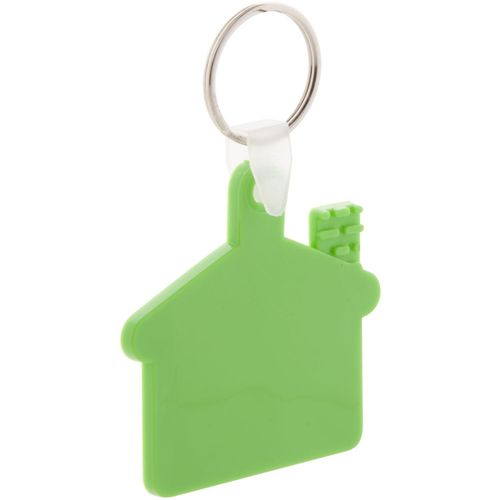 Schlüsselanhänger Cottage (Art.-Nr. CA638897) - Schlüsselanhänger in Hausform mit Meta...