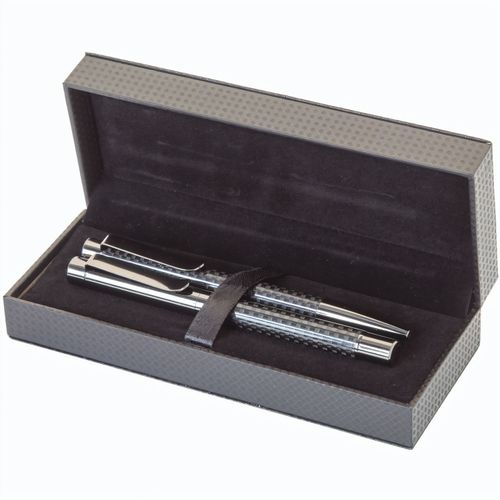 Schreibset Braids (Art.-Nr. CA643579) - Elegantes Kugelschreiber- und Tintenroll...