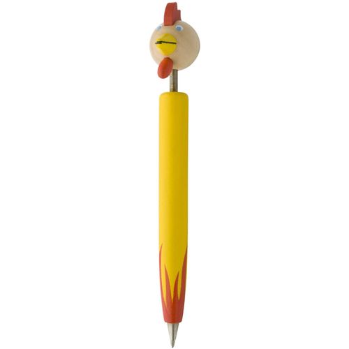 Kugelschreiber Hahn Zoom (Art.-Nr. CA653459) - Holz-Kugelschreiber mit farbigem Schaft...