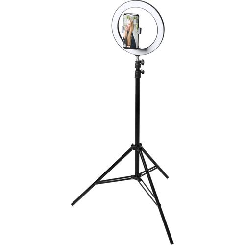 Selfie-Ringlicht mit Stativ Kristen (Art.-Nr. CA668447) - Seilfie-Ringlicht mit einstellbarem...